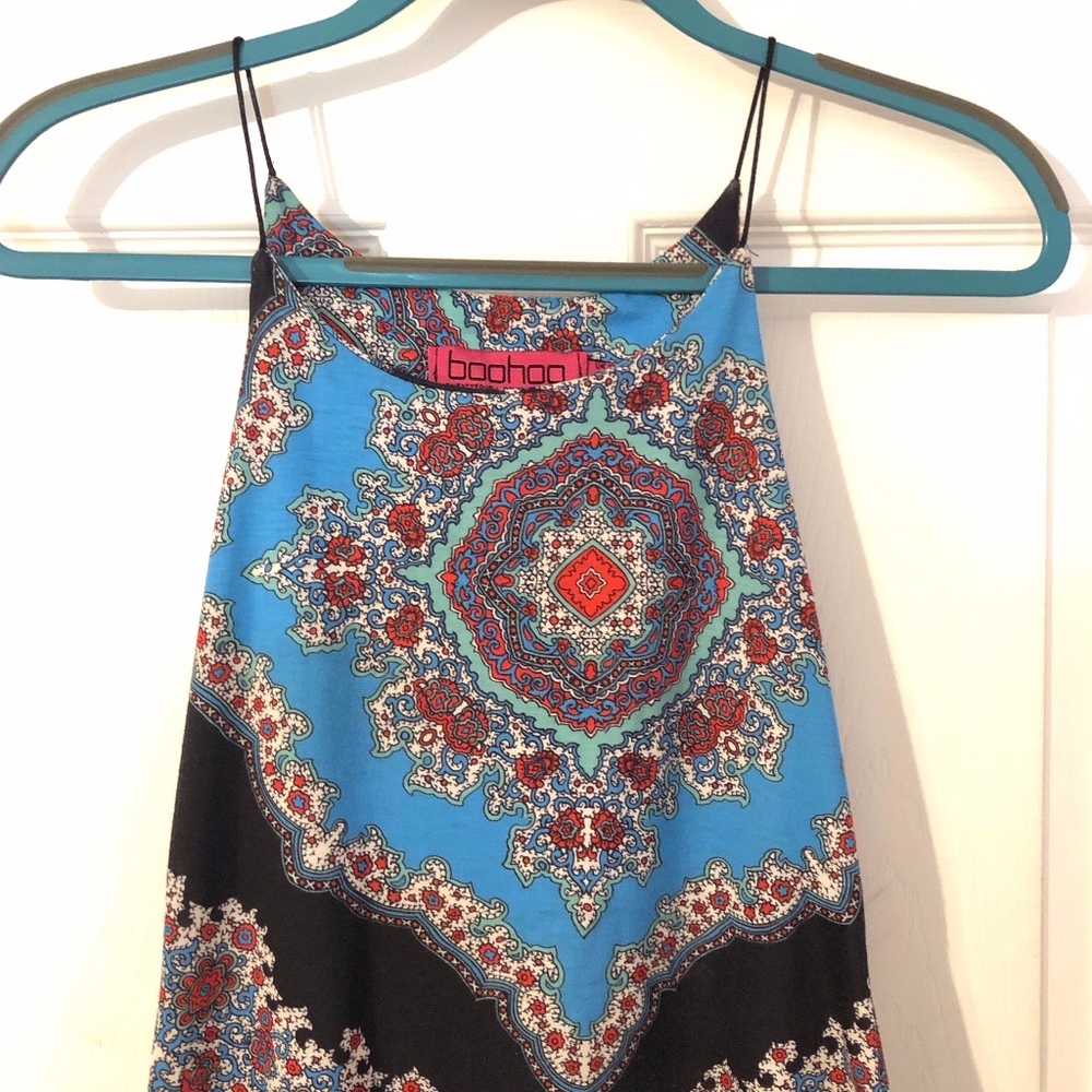 Tight fitting Bohemian Multicolored Mini Dress